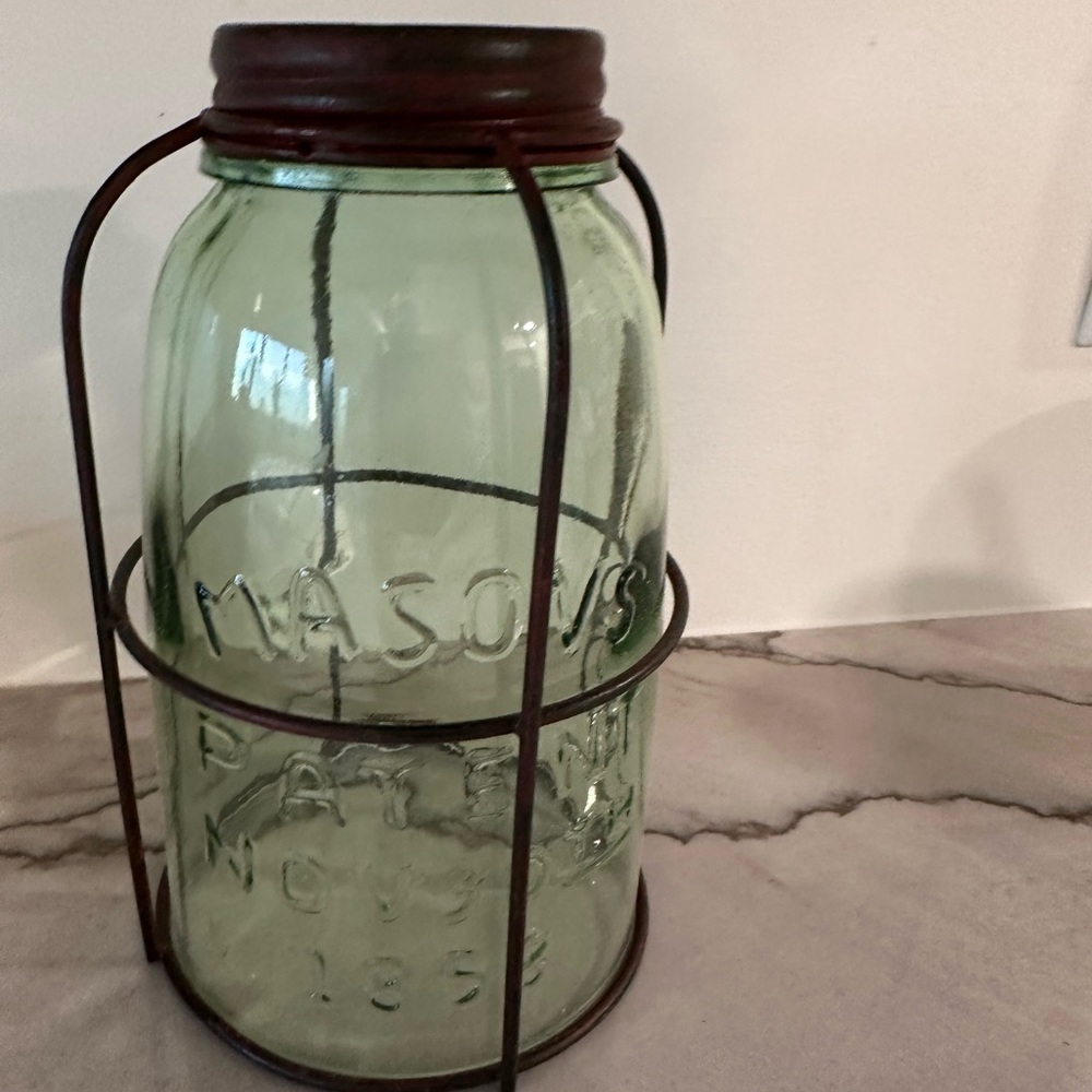 Half gallon caged, mason jar, light pendant